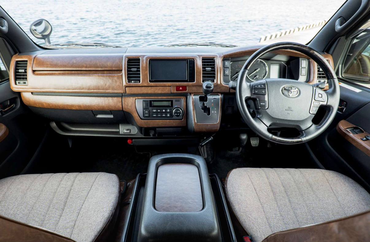 HiAce Interior Panel — cockpit with fabric seats